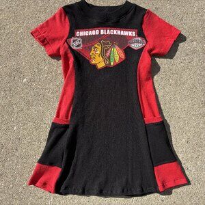 Chicago Blackhawks NHL Hockey Handmade reworked toddler 4t tunic t shirt dress